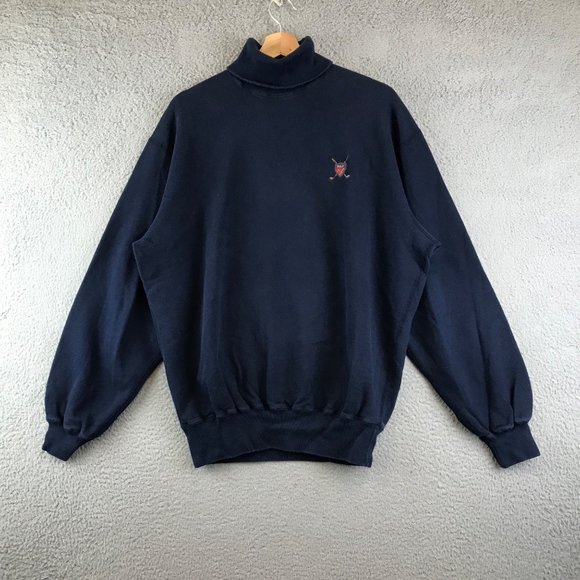 Polo Ralph Lauren Other - Ralph Lauren Polo Sweater Mens M Blue Pullover Turtle Neck Golf Crest